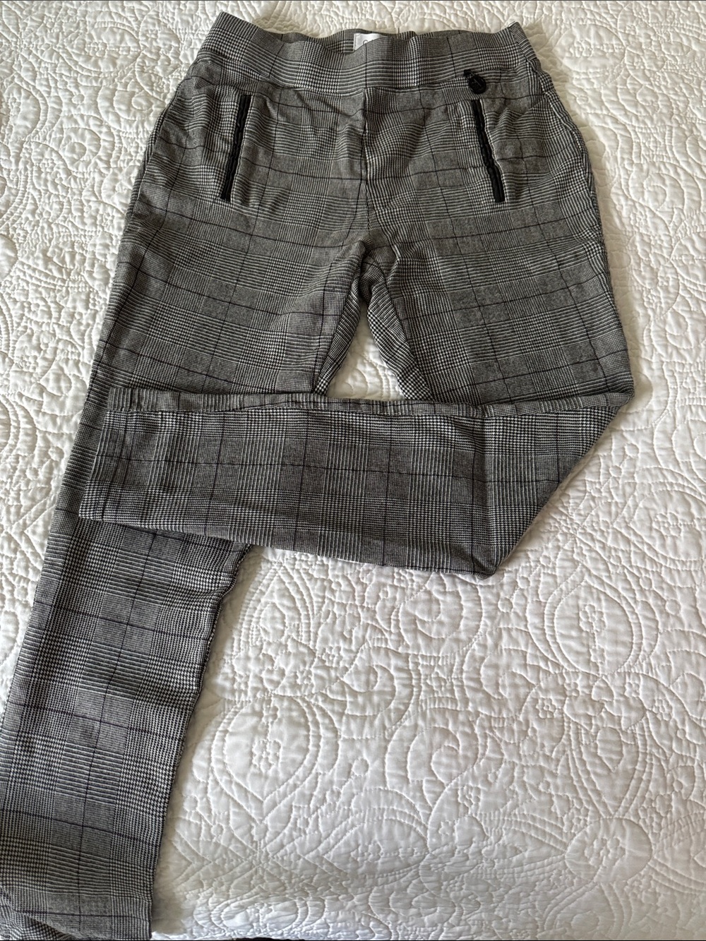 Calvin Klein Gray Plaid Stretch Leggings